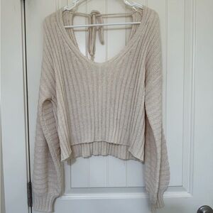 Dreamers V-Neck Cream Sweater